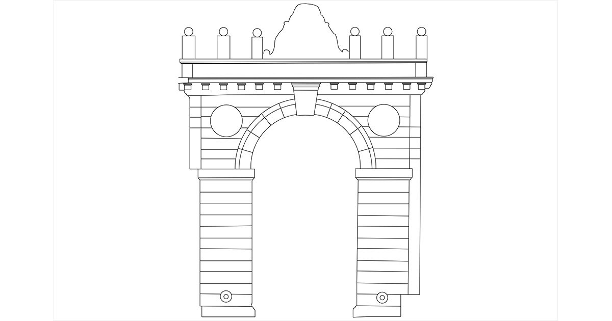 Arco Borghese di Artena rilievo CAD