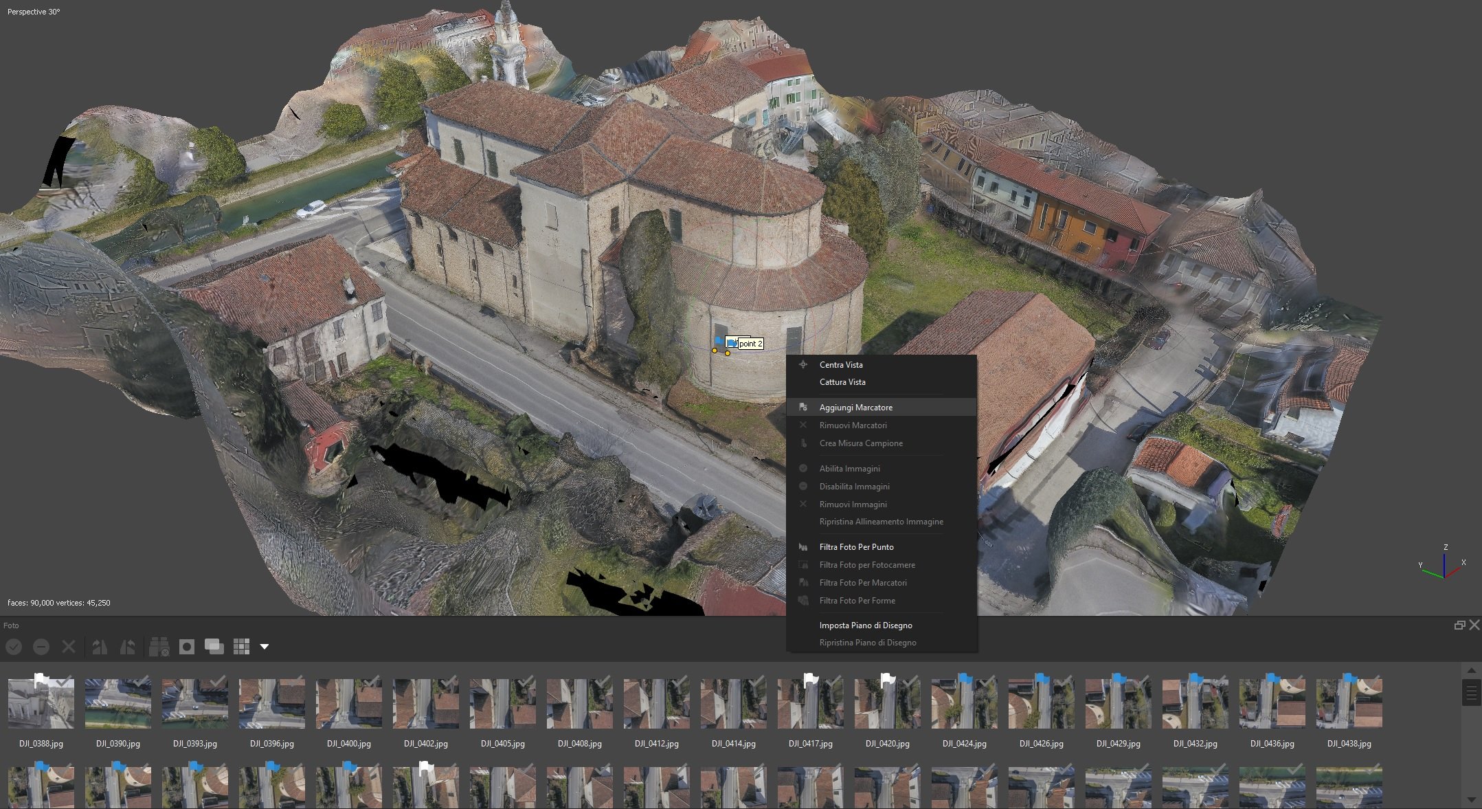 Aerofotogrammetria da drone e Agisoft Photoscan: aggiunta marker