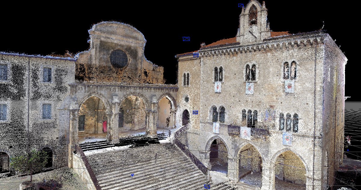 Priverno: integrazione di dati per il rilievo della piazza centrale, particolare