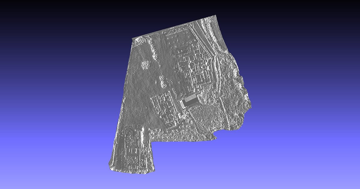Privernum: luce radente di modello 3D da aerofotogrammetria con drone