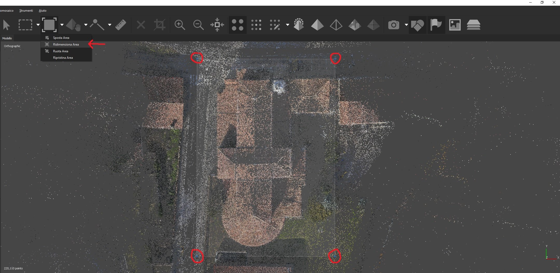 Aerofotogrammetria con drone e Agisoft Photoscan: dimensionare l'area di lavoro