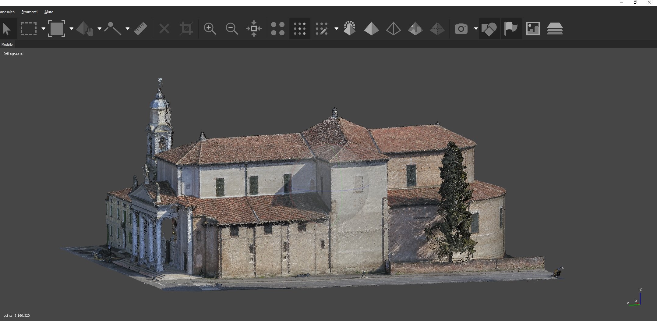Aerofotogrammetria con drone e Agisoft Photoscan: la nuvola densa
