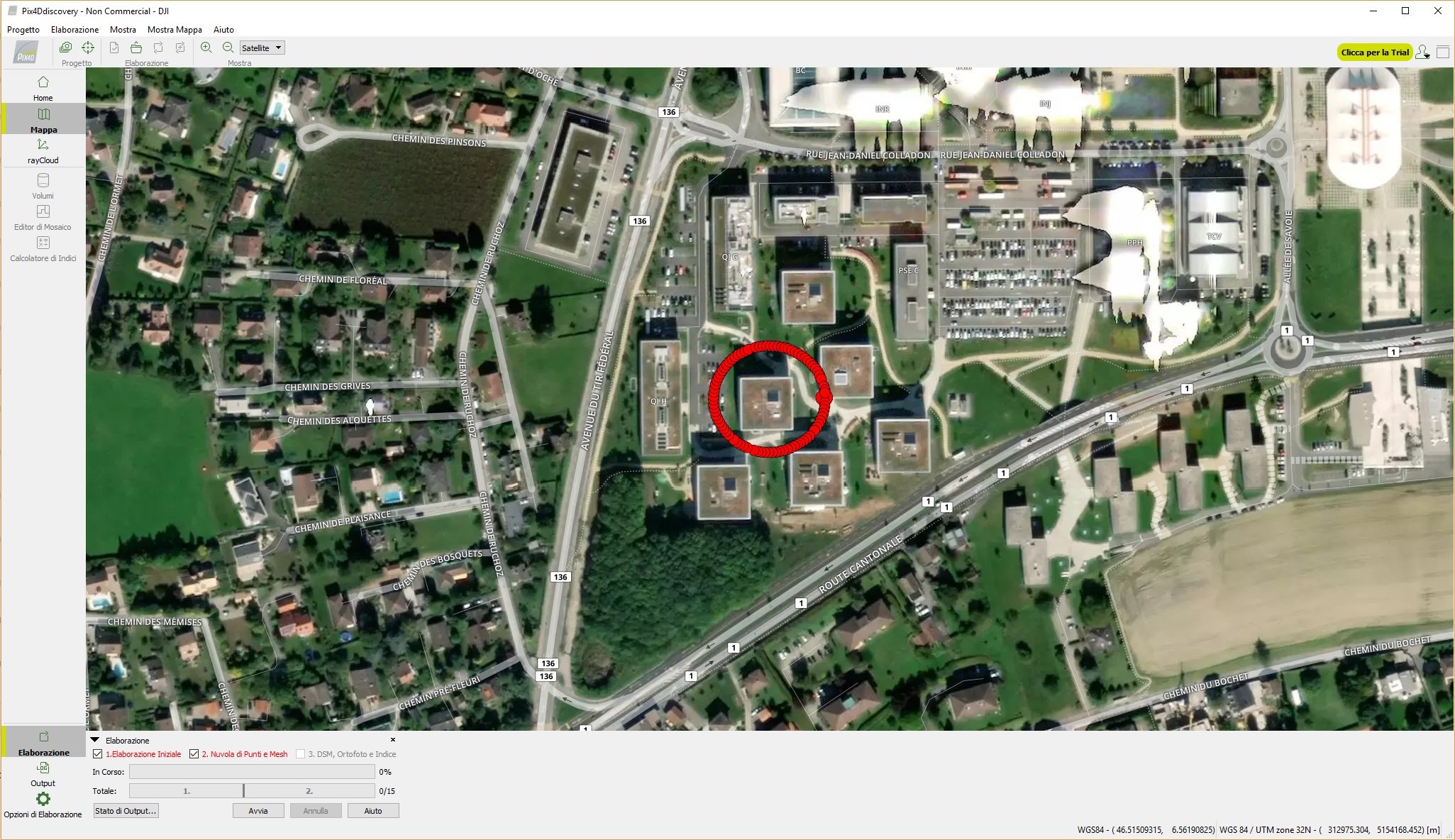 Aerofotogrammetria con drone e Pix4Dmapper: interfaccia