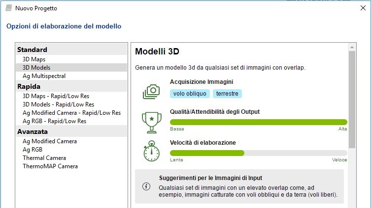 Aerofotogrammetria con drone e Pix4Dmapper: opzioni di elaborazione