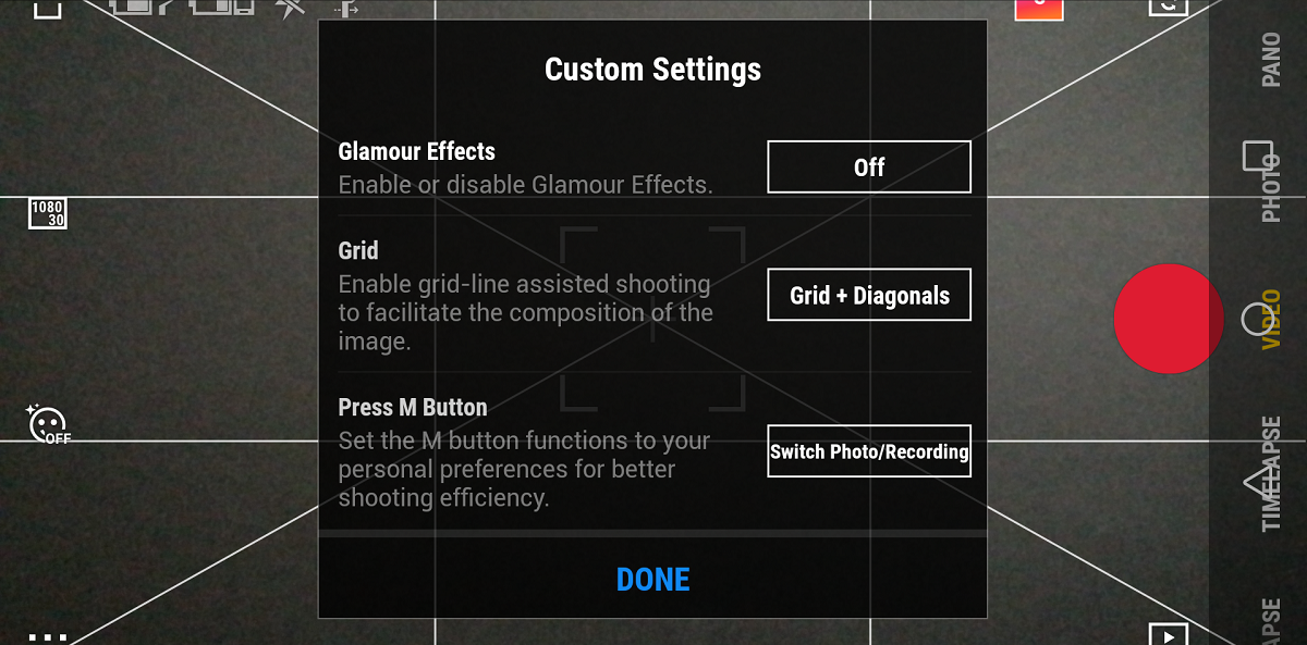 DJI Mimo custom settings DJI Mimo custom settings