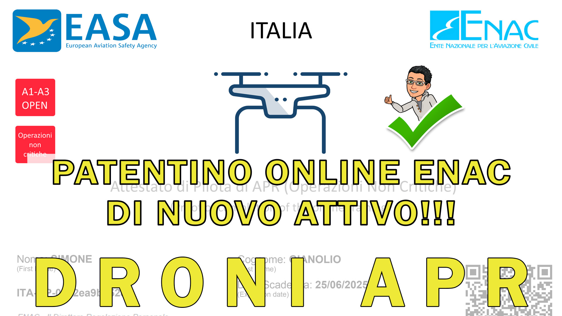 ENAC: patentino online di nuovo attivo e obbligatorio per i piloti APR